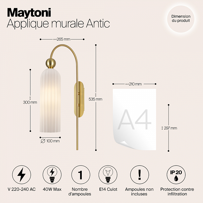 Бра Maytoni MOD302WL-01GR